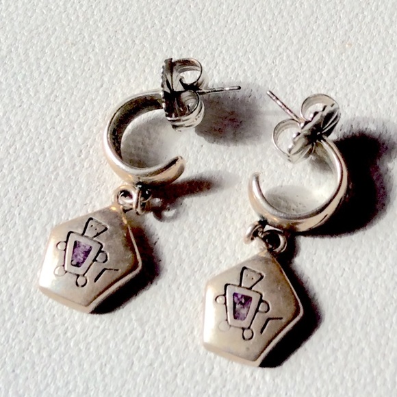 Hoop Dangle Southwestern Native American Earrings - Picture 2 of 5